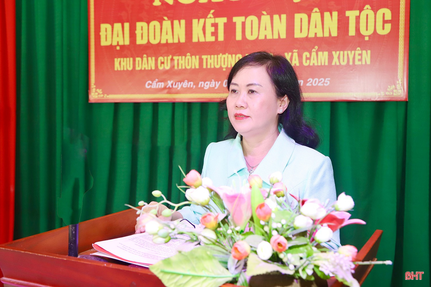 Trưởng ban Tổ chức Tỉnh ủy Trương Thanh Huyền phát biểu tại ngày hội.