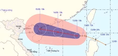 Đường đi của bão số 8. (Nguồn:TTKTTV)