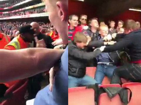 cdv arsenal danh nhau tren san wenger trut gian vao chai nuoc