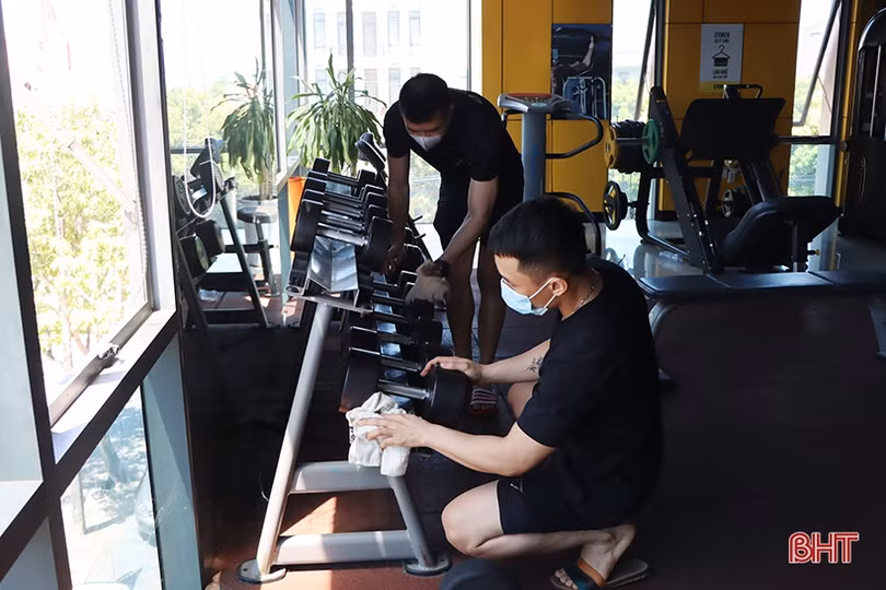 Phòng tập gym, spa ở Hà Tĩnh tuân thủ 5K sau khi được phép hoạt động trở lại