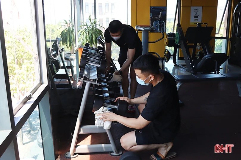 Phòng tập gym, spa ở Hà Tĩnh tuân thủ 5K sau khi được phép hoạt động trở lại
