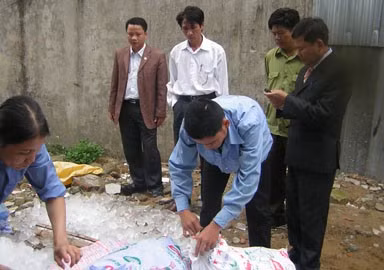 Kiểm tra và tiêu hủy 2 tấn đá lạnh không đảm bảo VSATTP của Vithai