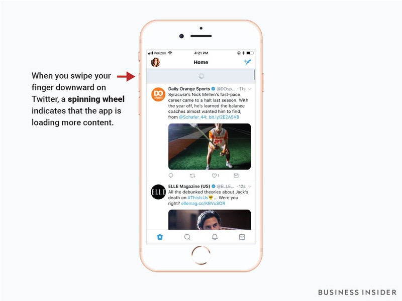 Biểu tượng "vòng xoay" hiển thị khi đang tải tin tức. mang xa hoi instagram facebook twitter da gay nghien ban bang chieu tro gi