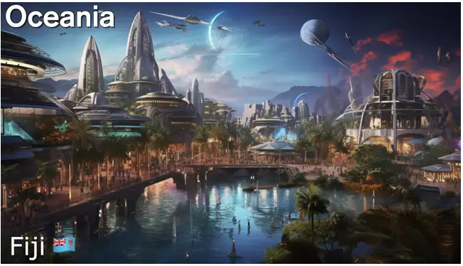 Ngỡ ngàng hình ảnh một số quốc gia tương lai được mô phỏng bởi AI