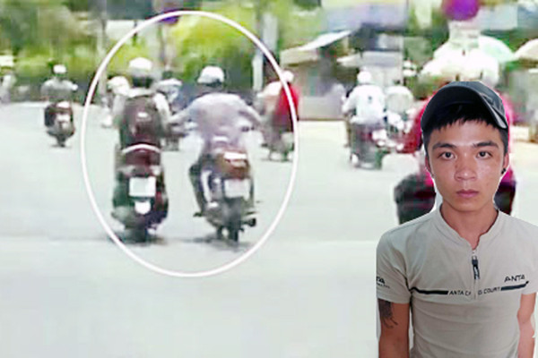 bat doi tuong cuop giat tui xach phu nu tren quoc lo qua tx ky anh