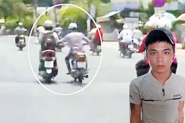 bat doi tuong cuop giat tui xach phu nu tren quoc lo qua tx ky anh