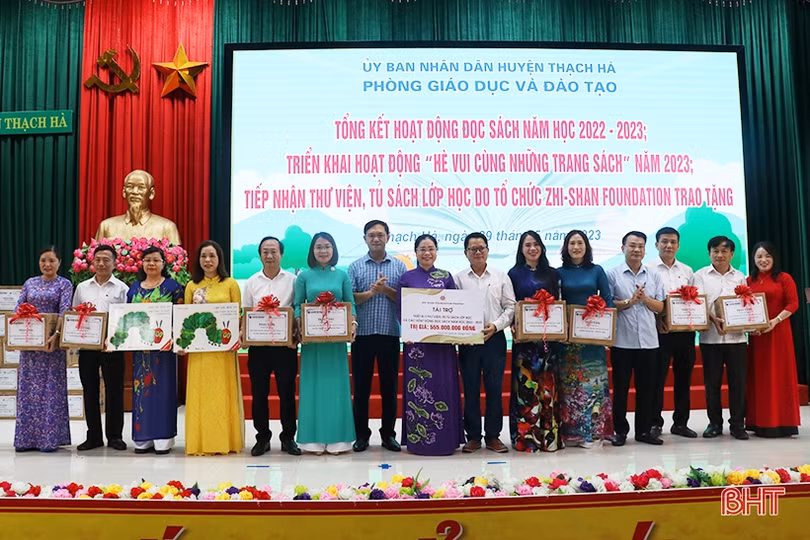 100% thư viện trường học ở Thạch Hà có đủ tài nguyên thông tin