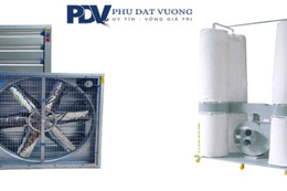 Kết hợp quạt thông gió vuông và quạt hút bụi túi vải cho nhà xưởng