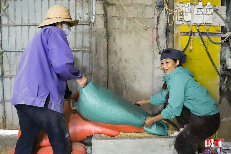 Xưởng xay xát lúa gạo của chị Thạch Thị Tuất giải quyết việc làm cho nhiều lao động địa phương. 1111.jpg
