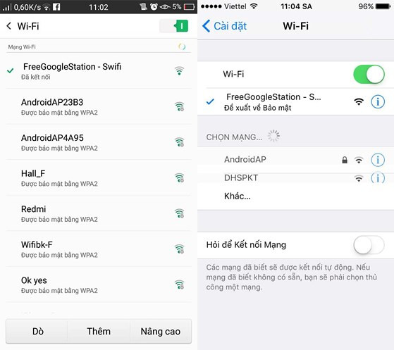 Cách kết nối WiFi miễn phí của Google tại Việt Nam