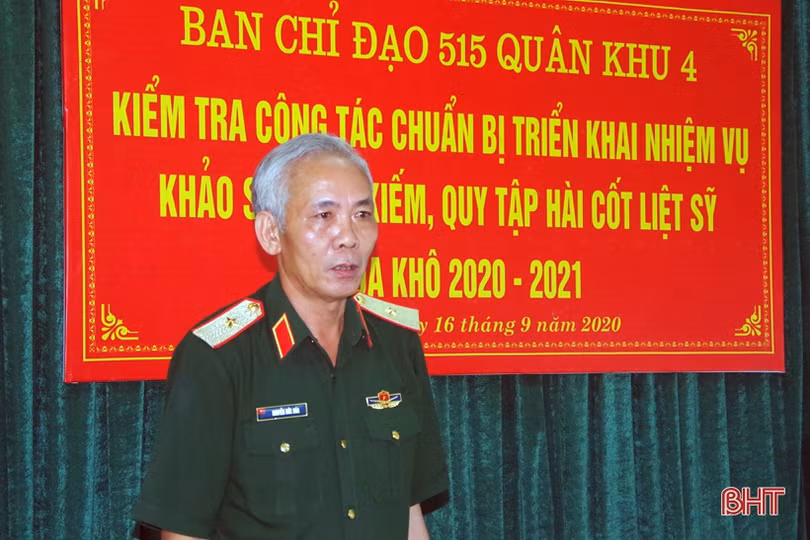 Thiếu tướng Nguyễn Đức Hóa đánh giá cao công tác quy tập hài cốt liệt sỹ của Bộ CHQS Hà Tĩnh tại Lào