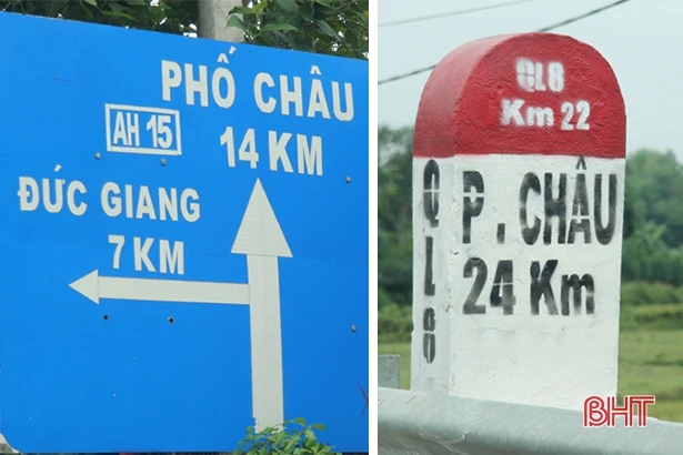 Sau phản ánh của Báo Hà Tĩnh, cự ly cột mốc trên QL 8A qua Hương Sơn được sơn sửa đồng bộ!