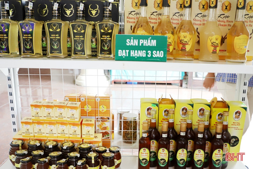 Ấn tượng gian hàng sản phẩm OCOP bên lề Đại hội Liên minh Hợp tác xã Hà Tĩnh
