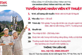 Chi nhánh Công trình Viettel Hà Tĩnh - Tổng Công ty CP Công trình Viettel tuyển dụng nhân viên