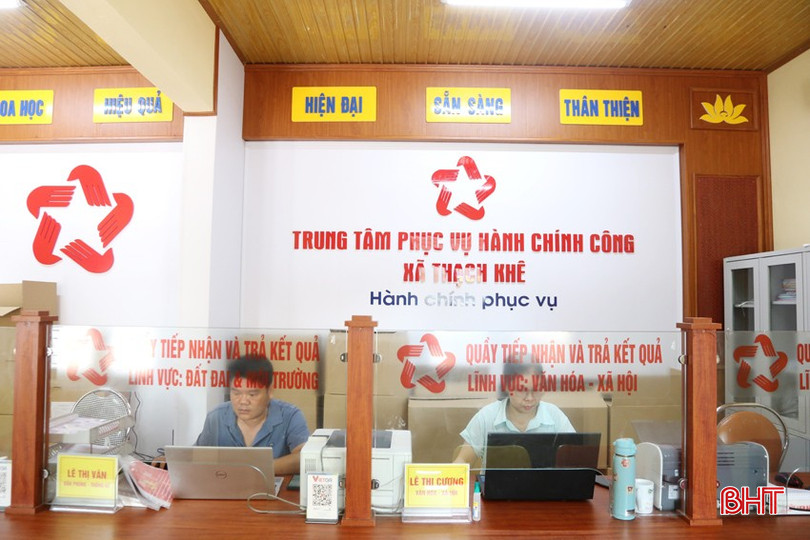 Trung tâm Phục vụ hành chính công xã Thạch Khê mới đã hoàn thành việc nâng cấp và bài trí. bqbht_br_1a.jpg
