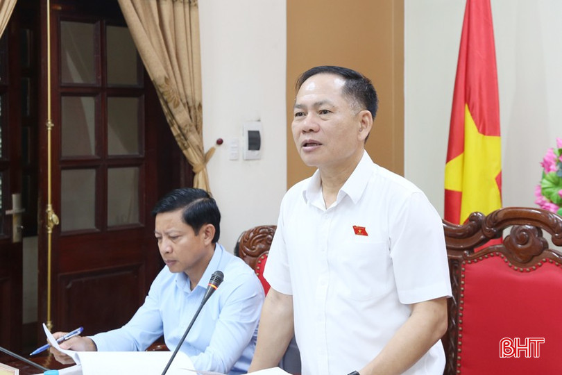 Phó Trưởng đoàn chuyên trách Đoàn ĐBQH Hà Tĩnh Trần Đình Gia tiếp thu các ý kiến của đại biểu. 3a-815.jpg