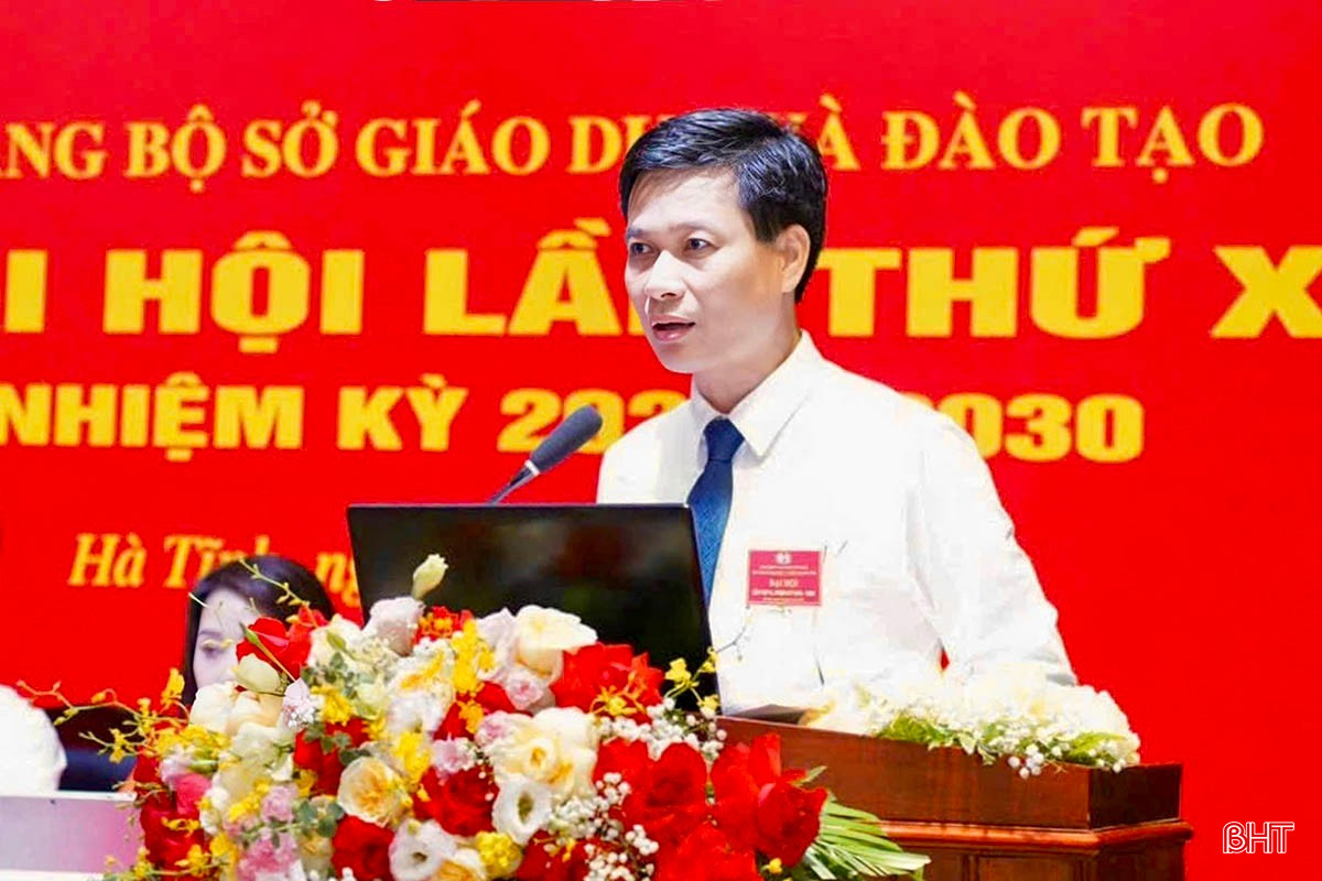 Đồng chí Cao Ngọc Châu - Bí thư Chi bộ Văn phòng Sở GD&ĐT tham luận tại đại hội. bqbht_br_img-0925-copy.jpg