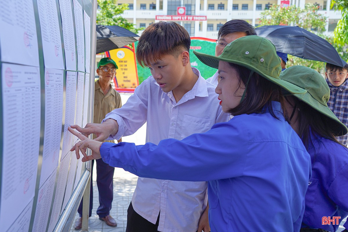 Thí sinh xem số báo danh tại Hội đồng thi THPT Lý Tự Trọng (Thạch Hà). bqbht_br_1dsc02969.jpg
