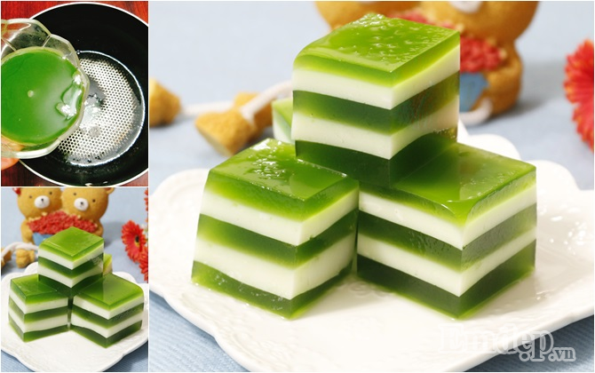 chieu oi buc lam thach sua dua tra xanh ngot mat thuong thuc thoi