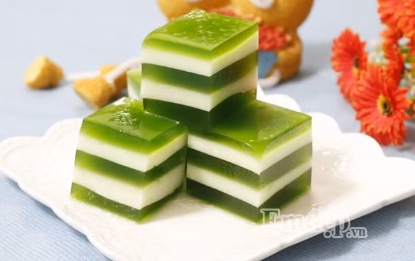 chieu oi buc lam thach sua dua tra xanh ngot mat thuong thuc thoi