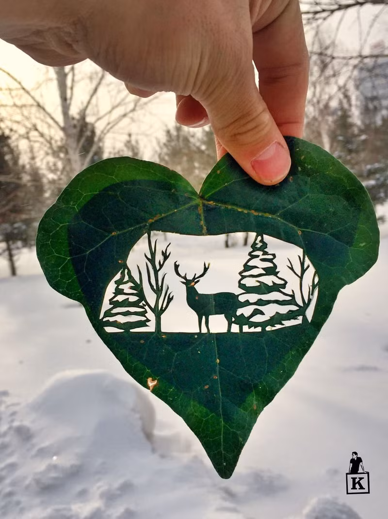 ngam cac tac pham nghe thuat cham khac tren la cay cuc doc dao