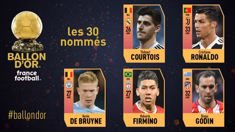 30 ứng viên Quả bóng Vàng 2018: Modric sáng giá nhất