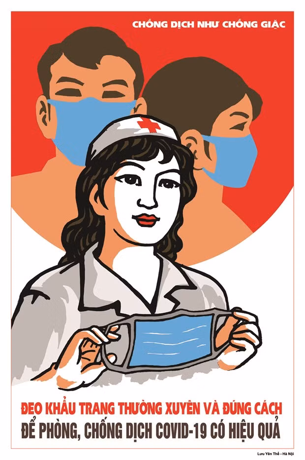 Họa sỹ Việt hào hứng vẽ tranh cổ động phòng, chống dịch Covid-19