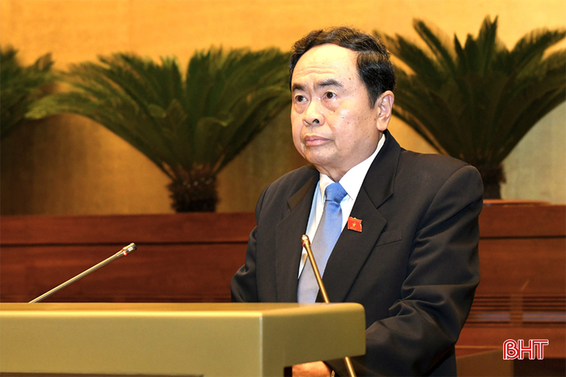 Phó Chủ tịch Thường trực Quốc hội Trần Thanh Mẫn phát biểu khai mạc. 24.03.28.HoiNghiTongKetDoanDBQH.2.png