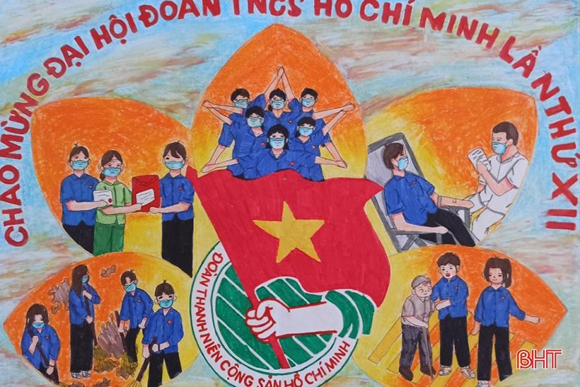 Xem tranh vẽ của thiếu nhi Hà Tĩnh chào mừng Đại hội Đoàn toàn quốc
