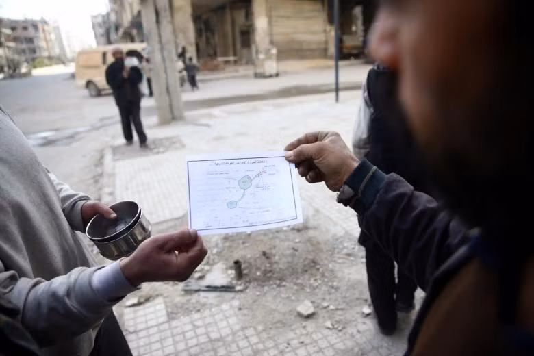 quang canh do nat o thi tran douma sau nhung cuoc khong kich va na phao ac liet