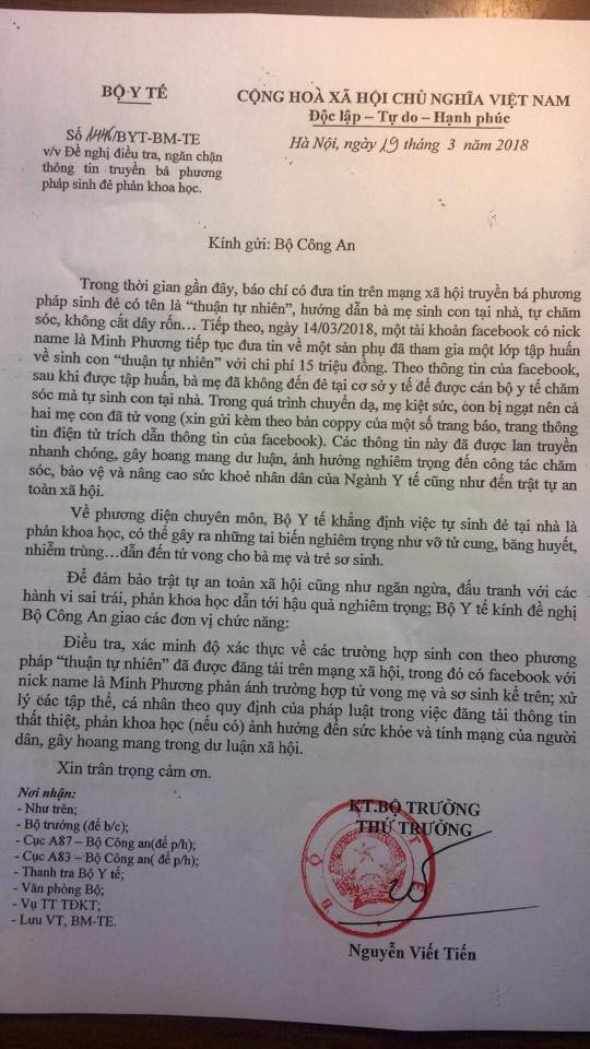 bo y te de nghi cac co quan chuc nang xu ly ngan chan thong tin truyen ba sinh con phan khoa hoc