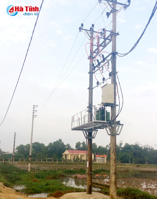 Trạm biến áp 75kVA và hệ thống đường dây mới được đầu tư tại Tượng Sơn