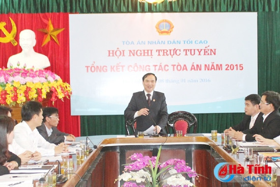 Lãnh đạo TAND tỉnh chủ trì điểm cầu Hà Tĩnh Lãnh đạo TAND tỉnh chủ trì điểm cầu Hà Tĩnh