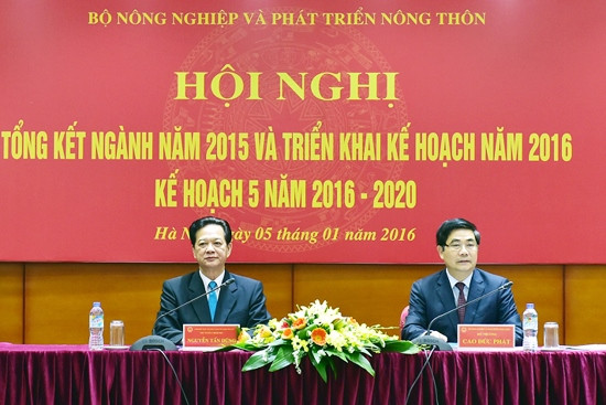 Thủ tướng Chính phủ Nguyễn Tấn Dũng, Bộ trưởng Bộ NN& PTNT Cao Đức Phát chủ trì hội nghị