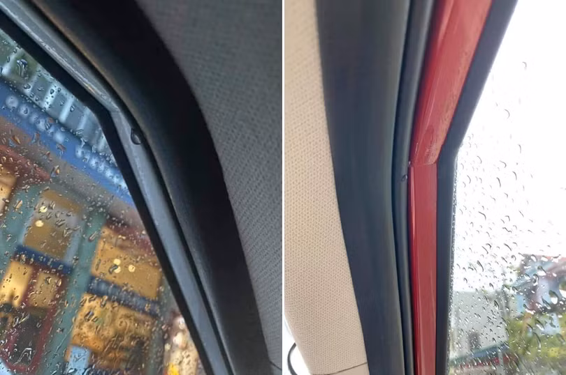 Một số ý kiến cho rằng lỗi dột nước bắt nguồn từ phần góc nhọn trên cửa xe. Ảnh: Dương Quốc Việt. Nhiều xe Kia Seltos gặp lỗi rò rỉ nước vào cabin