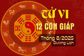 Tử vi 12 con giáp tháng 8/2025.