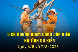 Lịch cắt điện Hà Tĩnh dự kiến ngày 6/8 và 7/8/2025.
