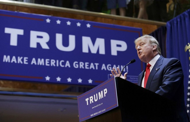 "Làm cho nước Mỹ vĩ đại trở lại" là khẩu hiệu tranh cử của ông Donald Trump. Ảnh: InsideGov. trich nuoc my nhin tu ben trong cua donald trump