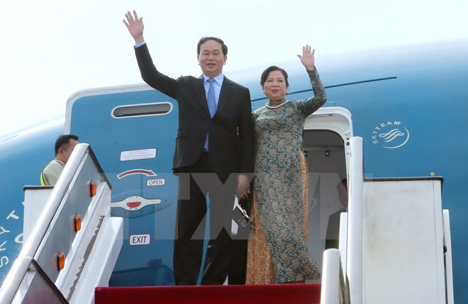 chu tich nuoc tran dai quang va phu nhan tham chinh thuc cuba