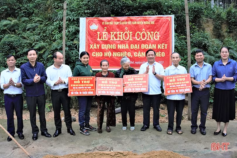 Khởi công xây dựng 4 nhà đại đoàn kết cho hộ nghèo ở Hương Khê