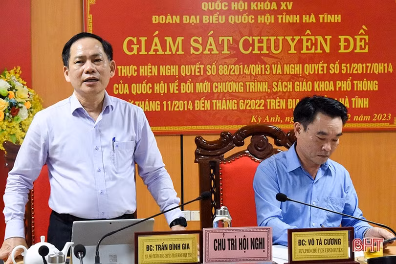 Đoàn ĐBQH Hà Tĩnh giám sát chuyên đề về đổi mới chương trình, SGK ở huyện Kỳ Anh