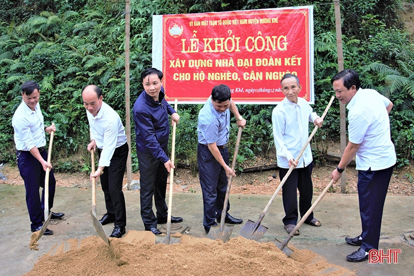Khởi công xây dựng 4 nhà đại đoàn kết cho hộ nghèo ở Hương Khê