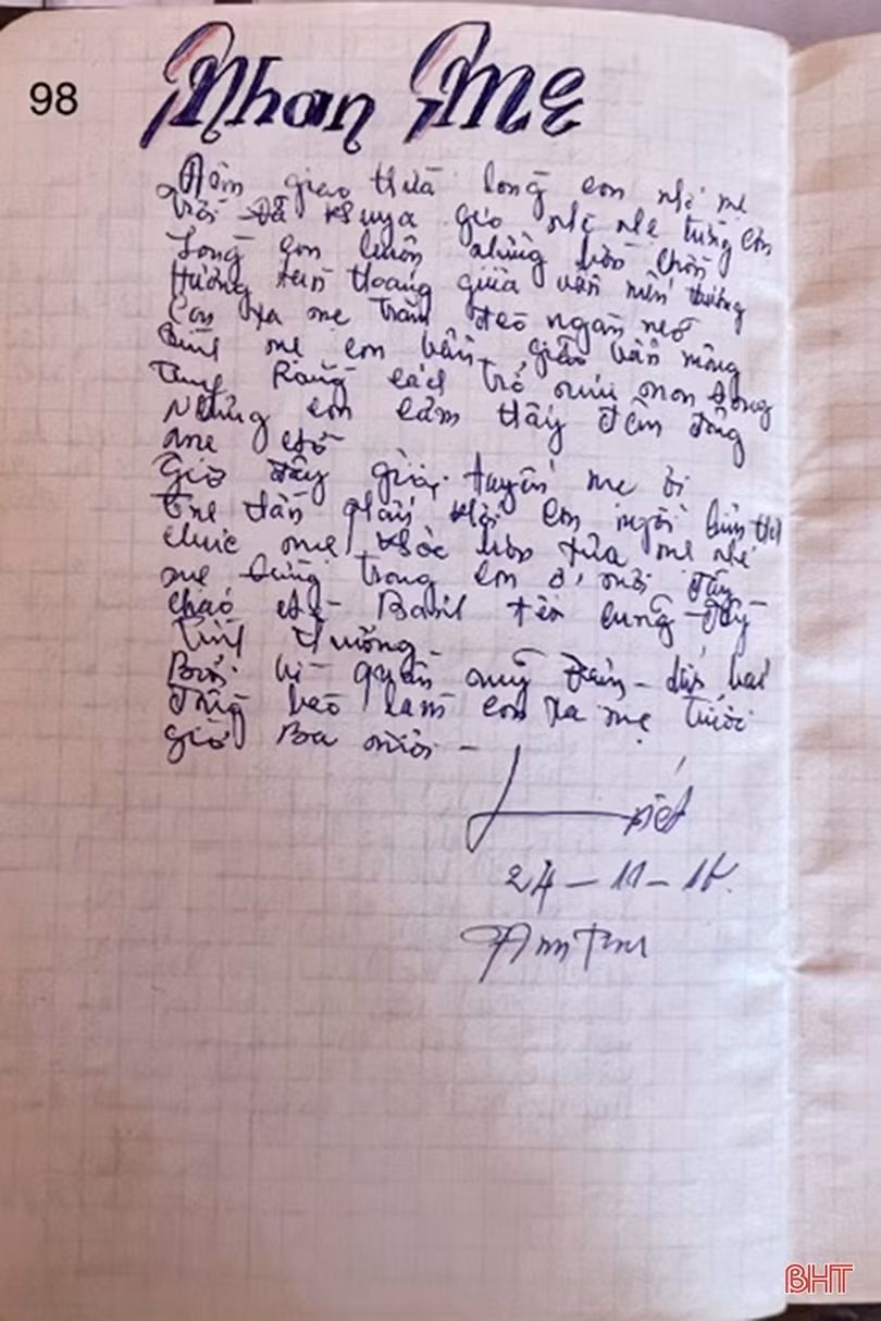 Thời thanh niên sôi nổi qua những dòng lưu bút của liệt sỹ Cao Văn Tuất