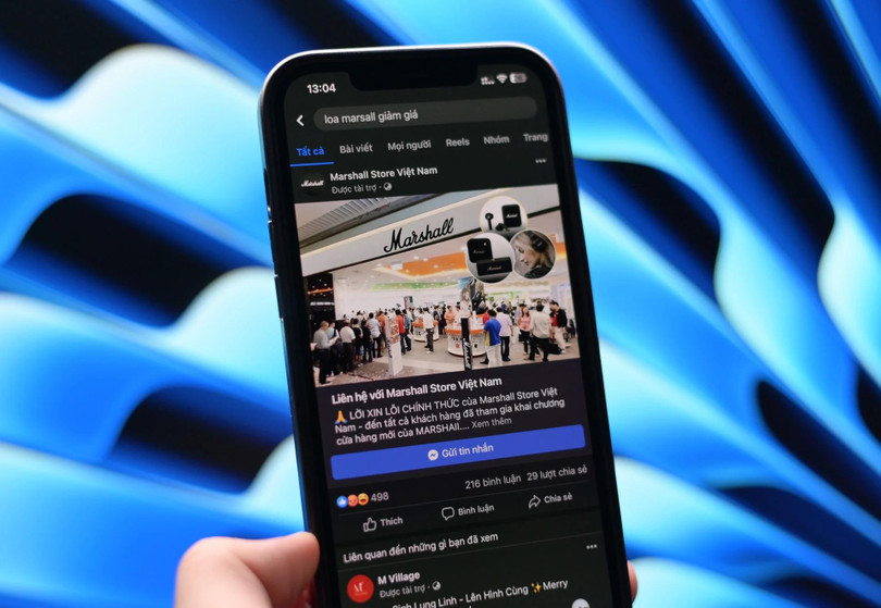 Quảng cáo loa, tai nghe giả trên Facebook. Ảnh: Hùng Phi. Lý do Facebook tràn ngập quảng cáo đồi trụy, loa Marshall giả