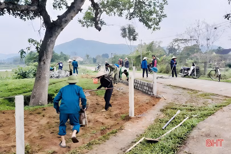 Đua tiến độ xây dựng nông thôn mới nâng cao ở Vũ Quang