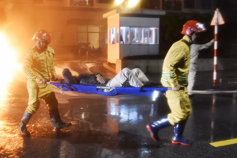 Diễn tập chữa cháy tại chung cư Vinhomes New Center Hà Tĩnh