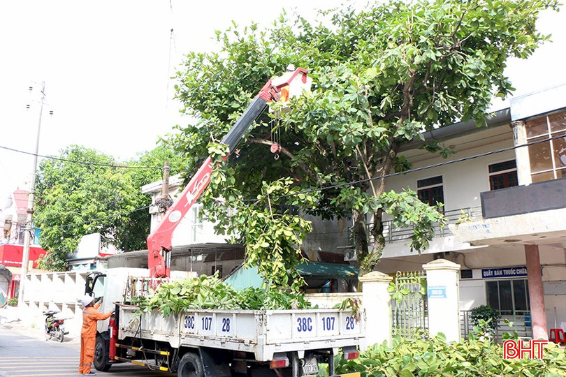 Đội quản lý điện lực khu vực Thành Sen cắt tỉa, phát quang cây xanh làm ảnh hưởng đến đường dây diện bqbht_br_7.jpg