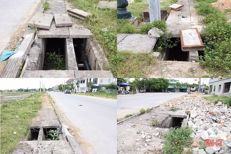 Hố ga, miệng cống thiếu nắp “bẫy” người đi đường Hà Tĩnh
