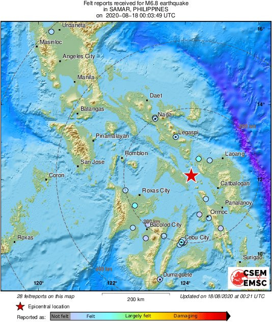 Không có cảnh báo sóng thần sau động đất 6,9 độ richter ở miền Trung Philippines