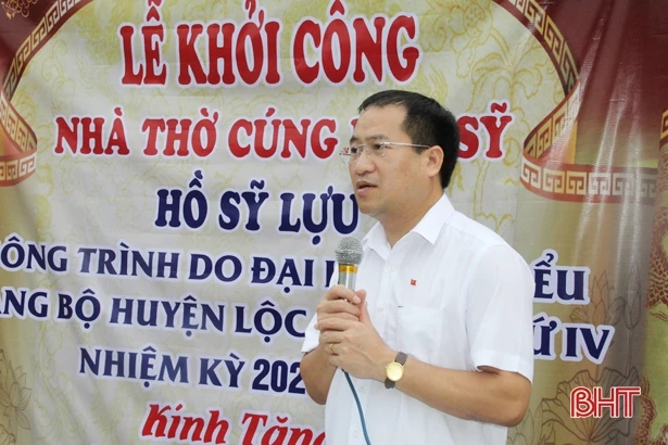 Lộc Hà khởi công nhà thờ liệt sỹ Hồ Sỹ Lựu